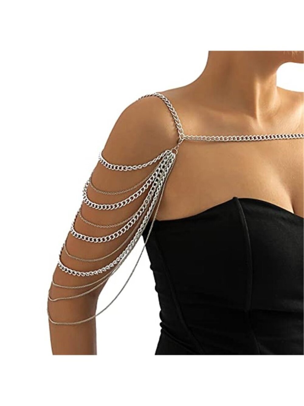 Summer Beach Punk Shoulder Body Chain Multi-Layered Back Chain Bikini Metal